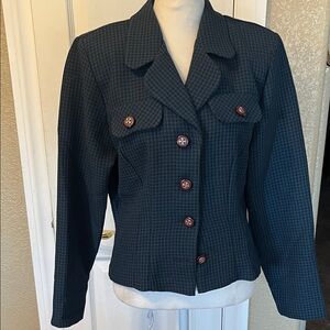 All that Jazz Dark green Textured Blazer